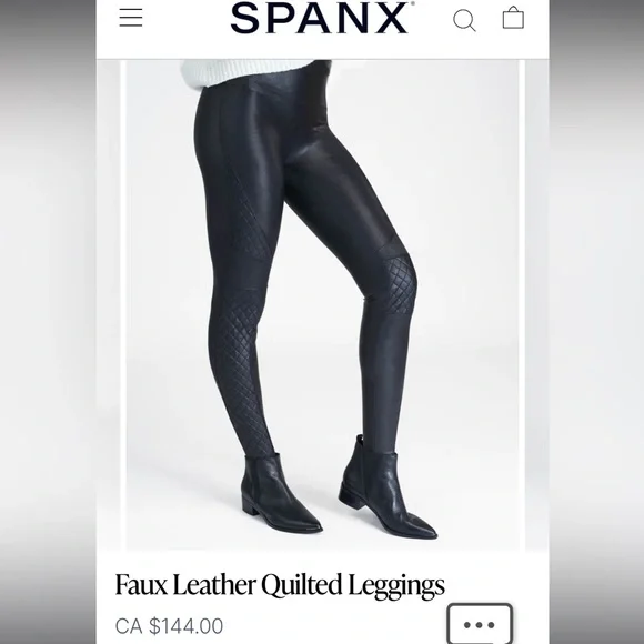 Spanx faux leather quilted leggings